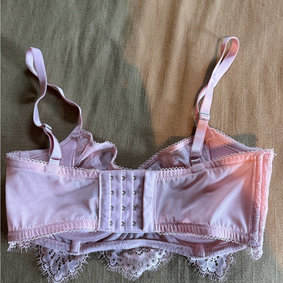 Wicked unlined Demi Lace Balconette Bra - Pink NWOT - Picture 2 of 3